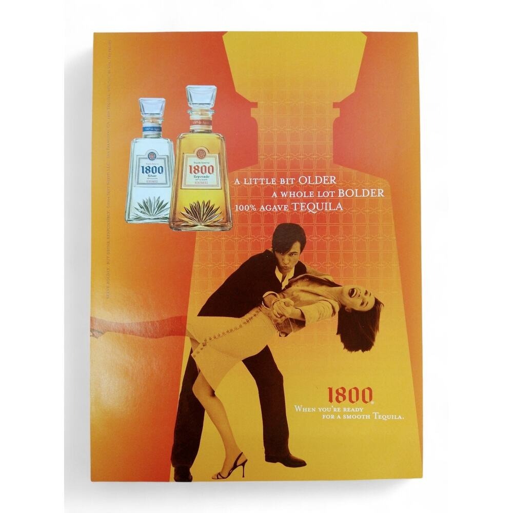 2004 1800 Tequila Print Ad Dancing Couple Alcohol Bar Wall Art Y2K Nightlife